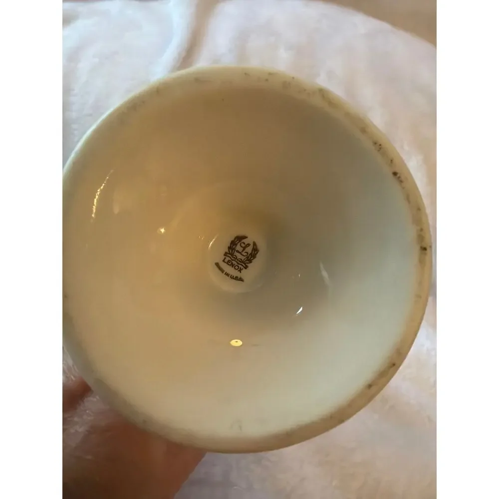 Vintage Lenox Cream Bud Vase USA Porcelain Embossed Floral Trumpet 10.75